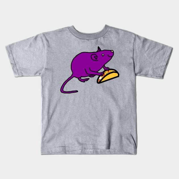 Funny Rat with Taco Kids T-Shirt by ellenhenryart